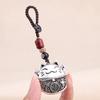 Lucky Cat Animal Car Key Chain Pendants Vintage Copper Waist Buckle Braided Rope Keychains Hanging Jewelry