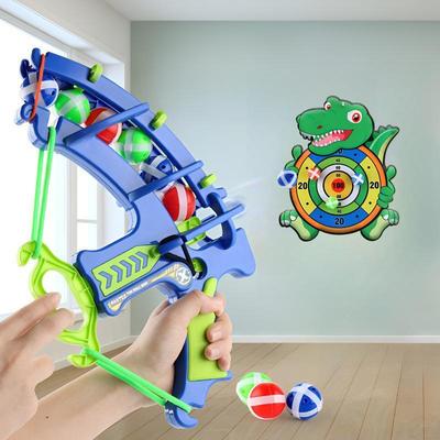 Multifunkční dinosauří terčová střílecí hračka, 1 sada vnitřní kapesní střílecí hra, házení lepkavým míčkem, hračka luk a šíp, dárek na Valentýna, venkovní hračka