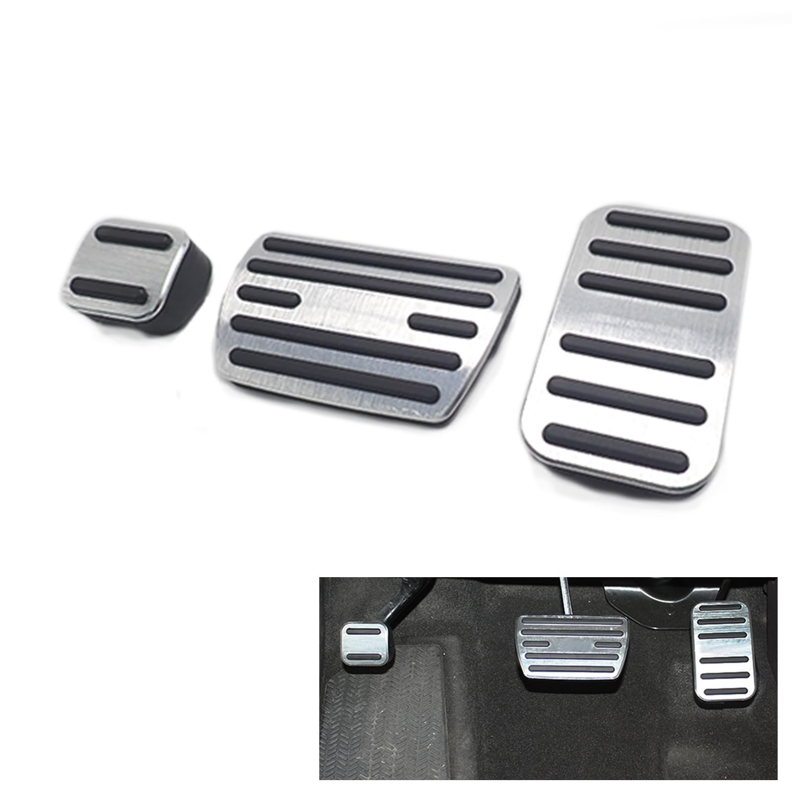 Wellvie Classy Pedal Covers Set for Accord Hybrid Aluminum Custom Easy Installation 3-Piece Stepwagon, Odyssey, CR-V, Civic, Jade, - Pedals, Designed,