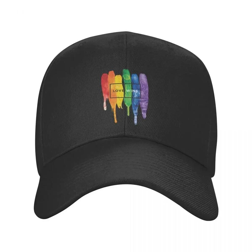 Custom Love Wins Rainbow LGBT Baseball Cap Outdoor Women Unisexs Adjustable Gay Pride Lesbian Dad Hat Summer Snapback Hats