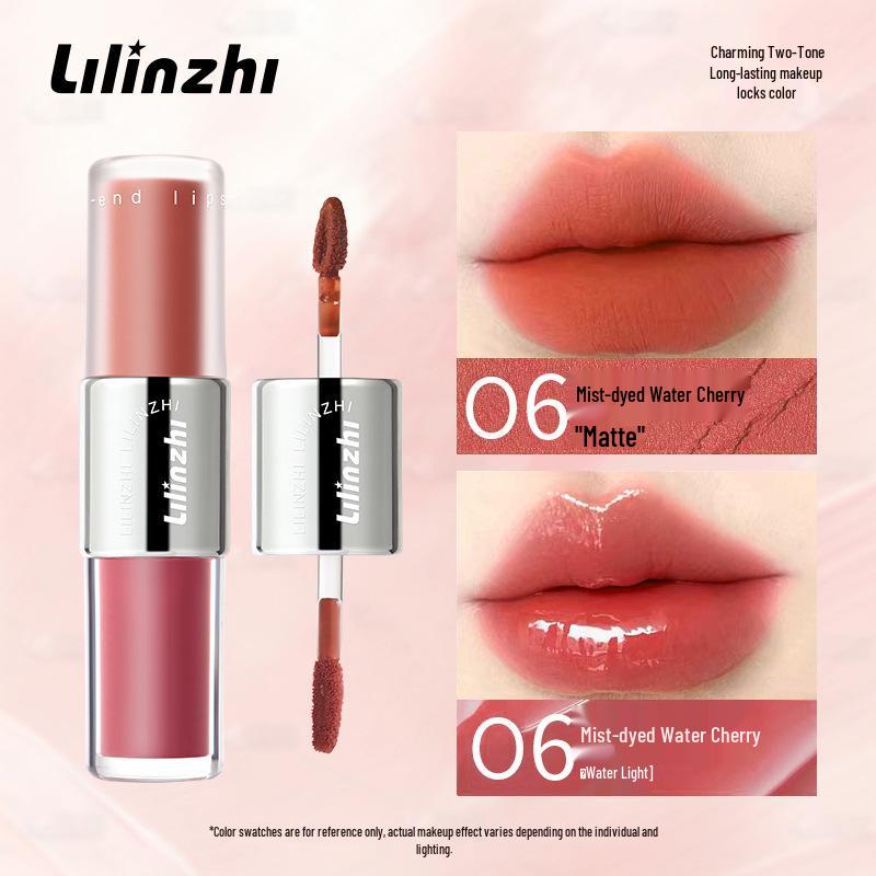Lilinxhi Misty Party Dual Lip Glaze: Matt Spiegel & Weicher Nebel, Pigmentiert, Aufpolsternd, Nicht Verblassend.