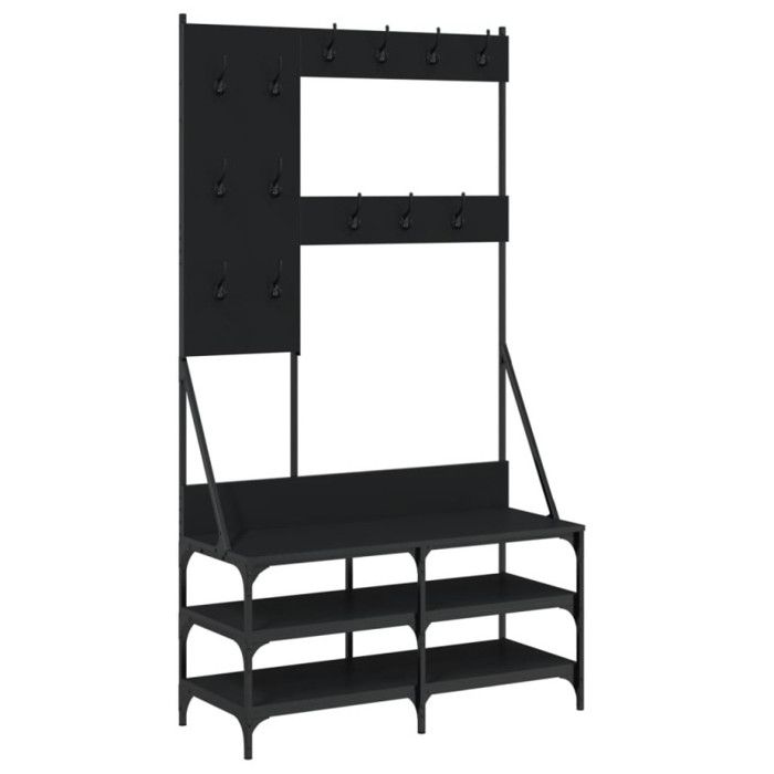 VidaXL Porte-vêtements et rangement des chaussures noir 100x40x184 cm 837852