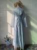 Women's European-American Style Waist-Cinched Long Sleeve Retro Dress, Soft and Elegant for Summer 2025