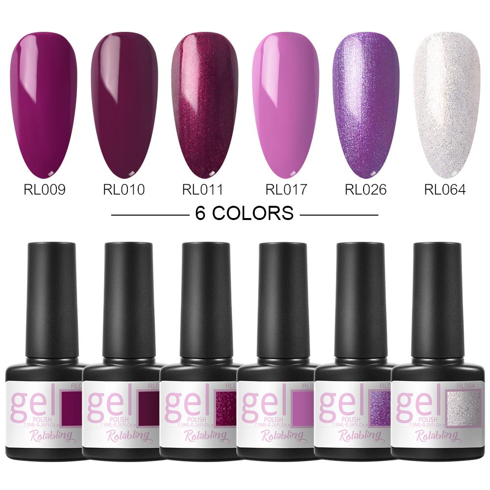 

Набор гель-лаков для ногтей, 6 шт., 7 мл, УФ-светодиодный гель-лак, полуперманентный гель-лак для ногтей, замачиваемый