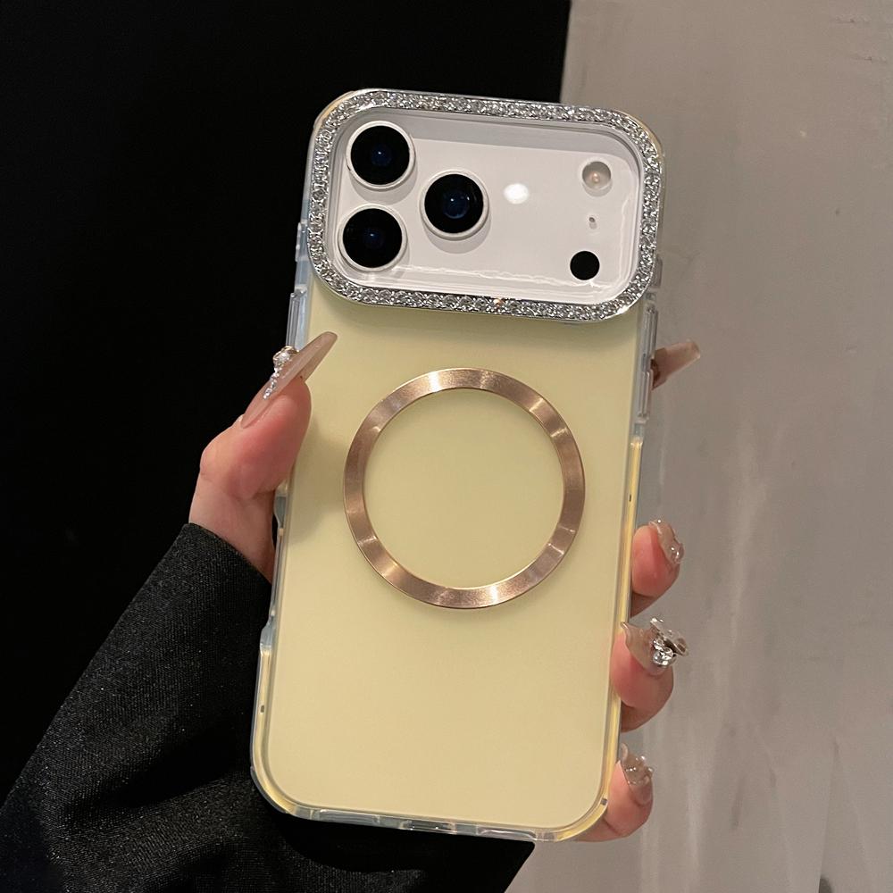 KEYSION Magnetic Jewelled Case for MagSafe for iPhone 16 17 Pro Max Air 16 Plus Transparent Matte TPU+PC Shockproof Phone Cover