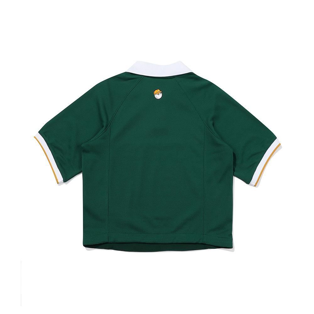 MALBON GOLF Crop Collar T-Shirt Green (Woman)