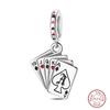 Argent S925 Chat Citrouille Carte à Jouer Ours de Diplôme Cheval de Mer 3mm Breloques Perles Design DIY Bijoux Fins