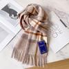 100% Wolle Karierter Schal Herren Damen Paar Warm Kaschmir-Mischung Karriert Winter Halswärmer