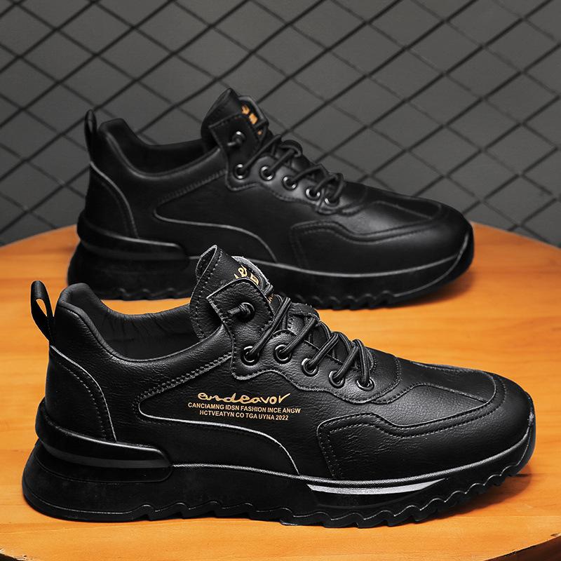 Chef Men's Shoes Work Shoes Men's Kitchen Work Labor Insurance Leather Shoes Black Casual Deodorant Sports Waterproof Non-slip Moisture Shoes