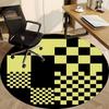 1pc Checkerboard Pattern Office Round Area Rug, Indoor Mat Suitable For Office, Under Office Chairs Bedroom Living Room Home Decor, Room Deco
