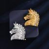Astrological Horse Head Brooch  Alloy Fashion Accessory For Jackets Shawls Formal Gatherings Statement Badge Pin