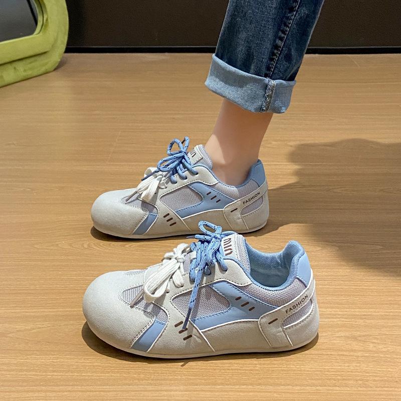 Popular Niche Color Matching German Training Shoes Women's 2025 Spring New Inner Height Increase Breathable Forrest Gump Shoes Pair of Shoelaces Versa