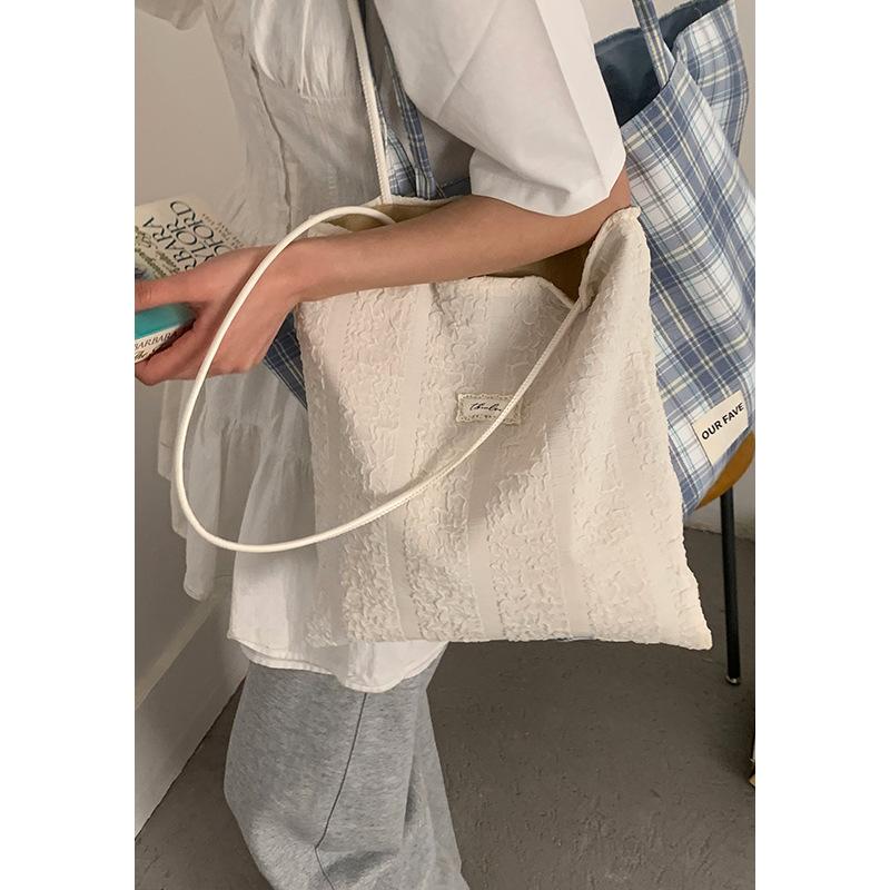 

Холщовая сумка в литературном стиле, женская, 2025, новая мода, ажурная сумка-тоут, большая вместимость, на плечо, под мышку