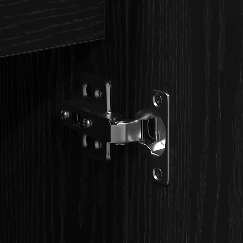 Sideboard in Black Oak Look 101.5 x 35 x 70 cm Engineered Wood