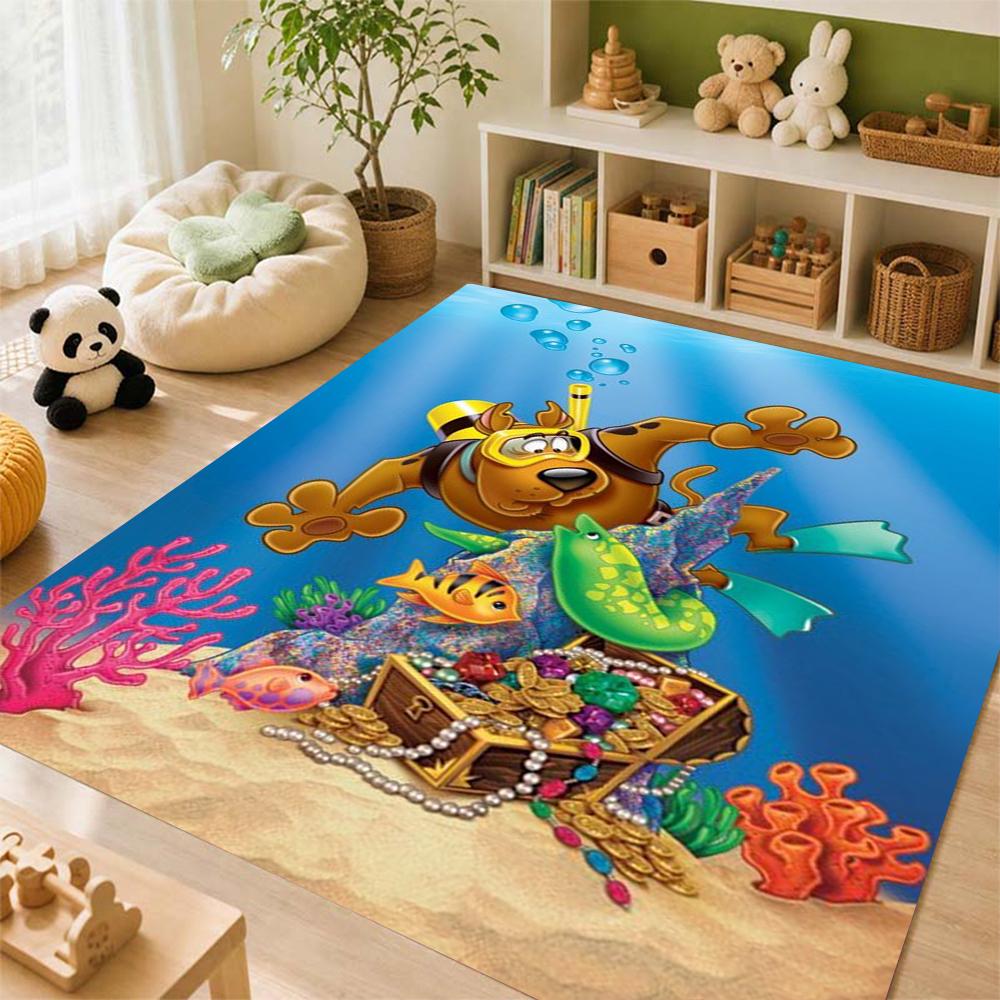 Scoobydoo Spooky Night Adventure Patterned Rug Soundproof Noisereducing Carpet For Bathroom Kitchen Home Party Decor Christmas Gift