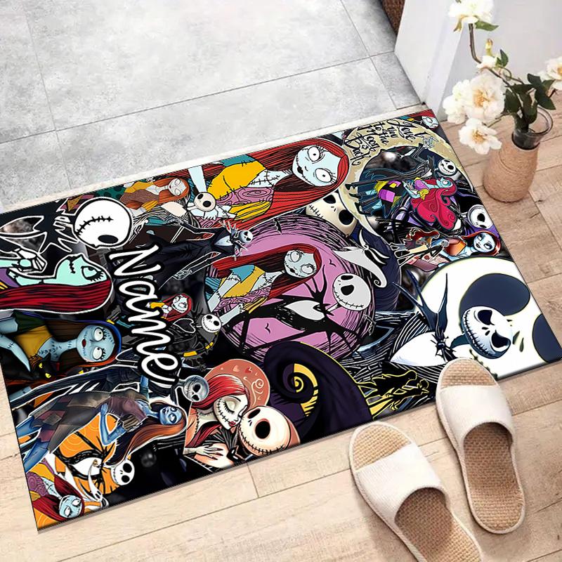 Custom Jack Mat Personalized Name, Polyester Washable Indoor Entryway Rug, Gift for Christmas, Easter, Thanksgiving Day