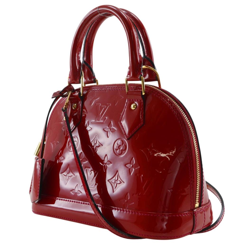 LOUIS VUITTON Alma BB Handbag M91606 2WAYShoulder Pomdamul Red Monogram Vernis Women Used