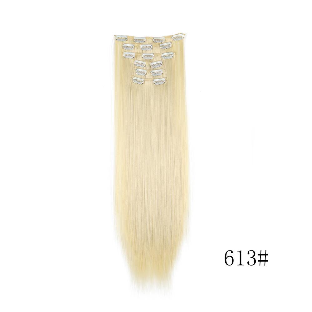 6PC Clip in Hair Extensions 24" Straight Long Extensions for Women Synthetic Hairpiece Highlight