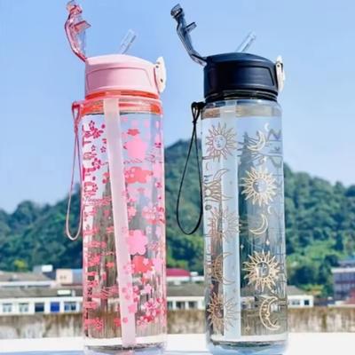 750ML Kersenbloesem Grote Capaciteit Waterfles - Schattig, Draagbaar & Lekvrij voor Buitenactiviteiten, PVC-vrij PC-Materiaal
