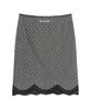 Haitaideupeulaengki Lace Ribbon Midi Skirt Gray