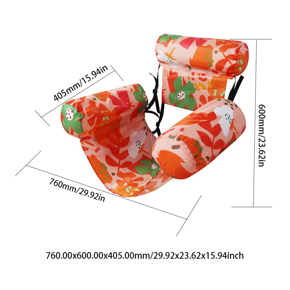 Nowy Dmuchany Hamak Wodny z Podłokietnikami PVC Pływający Leżak Sofa dla Dorosłych Letni Nadruk Pływak Basenowy Dmuchany Fotel Leżak