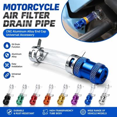 CNC Aluminum Alloy Motorcycle Air Filter Drain Pipe End Cap Airbox Drain Plug  Vehicle Accessories