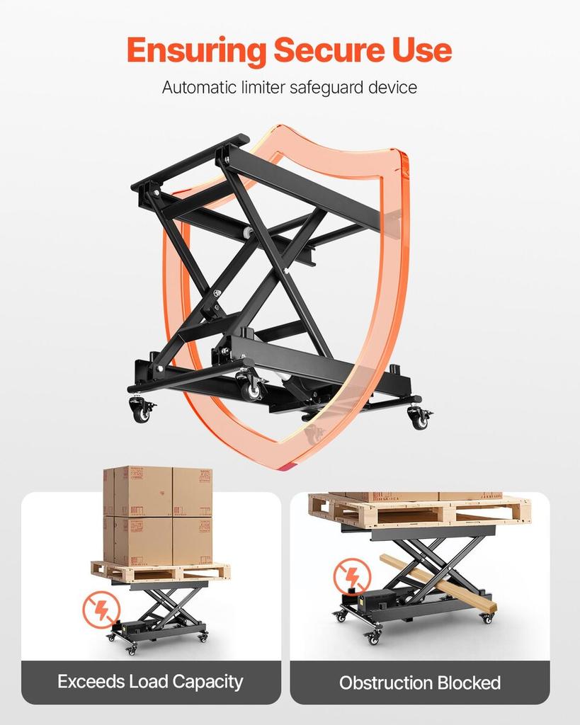 71 Cm Electric Lift Table Single Scissor Lifting Platform 150 Kg 4 Wheels