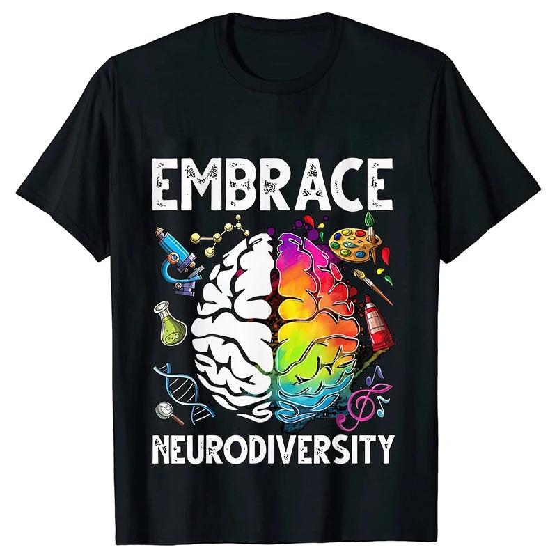 Akzeptiere Neurodiversität Shirt für Frauen Autismus Bewusstsein Mutter Grafik T-Shirts Kurzarm Übergröße T-Shirt Frauen Tee Kleidung