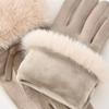Plush Wrist Touch Screen Gloves Suede Winter Gloves New Cycling Gloves  Outdoor Activities