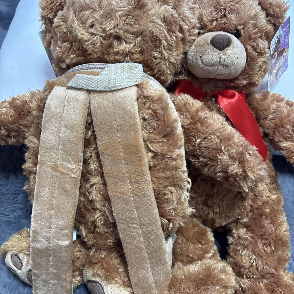 [USED] Brown Teddy Bear with Backpack