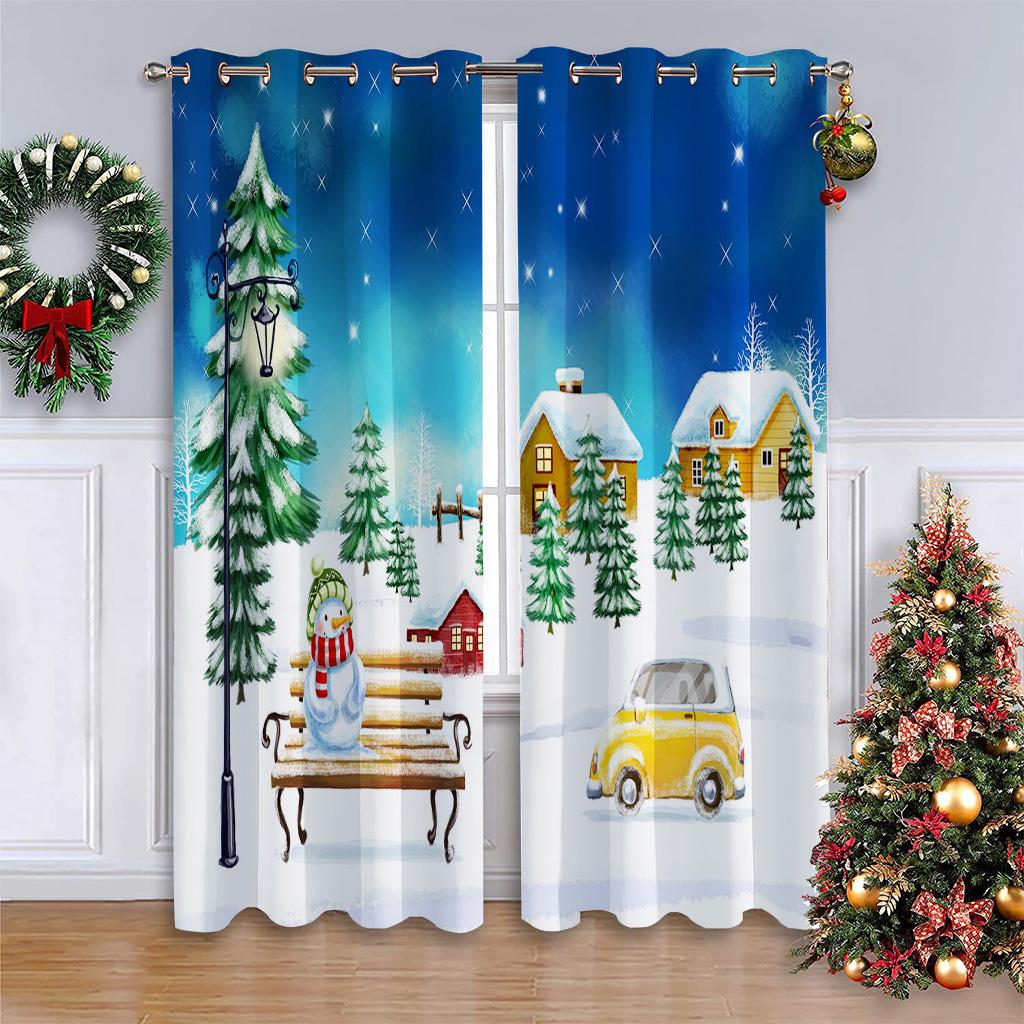 Kjøp Tegneserie Julenissen Juletre Rød Grønn Vindusgardiner For Barnerom  Stue Hjemmedekor Navidad Natal Nyttår | Joom Norge, image size:1024x1024