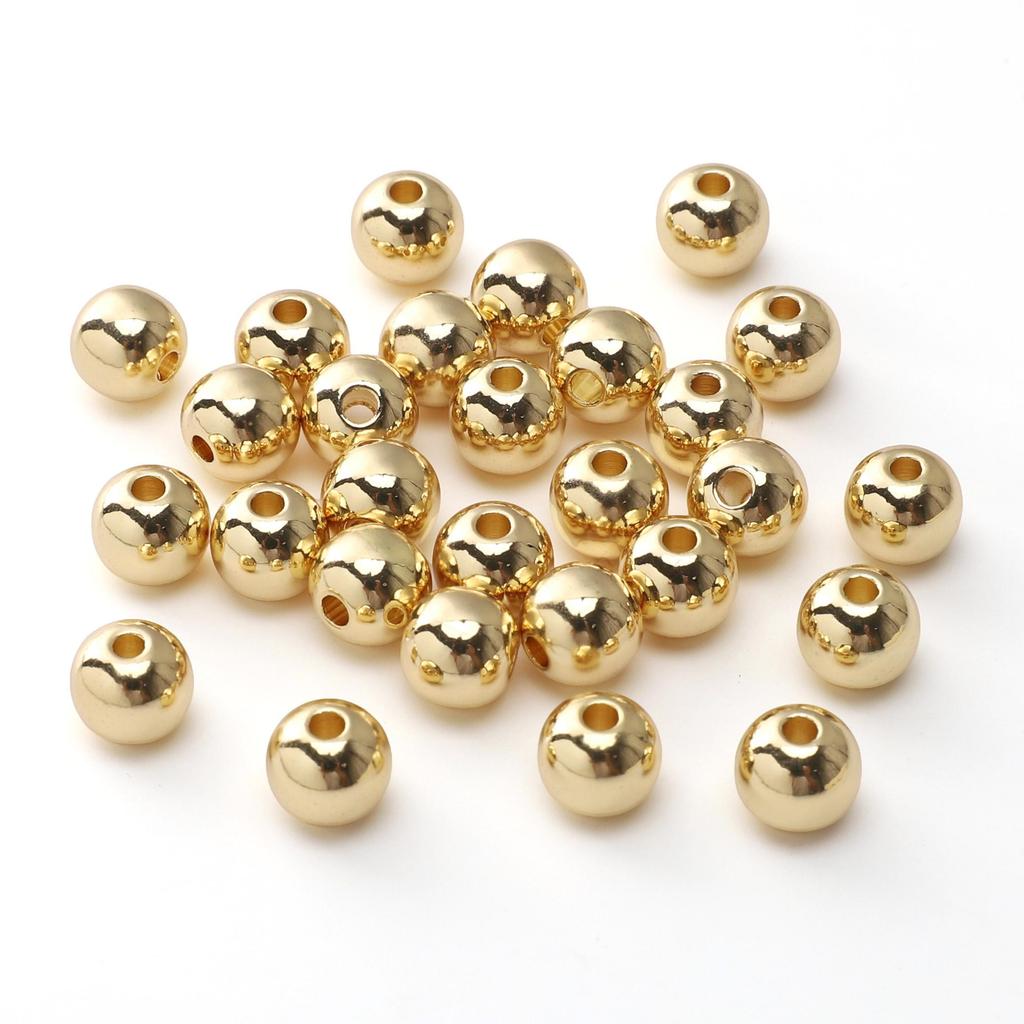 50–100 Stück Kupfer-Drehkugelperlen für DIY Halskette, Armband, Ohrringe, Schmuckherstellung, Bastelzubehör
