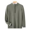 Autumn And Winter New Men'S Half Turtleneck Half Zipper Bottoming Shirt Warm Wool Knitted Casual Fashion