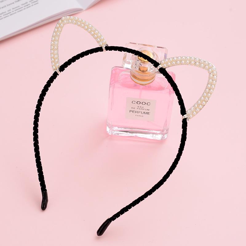 Cute Kawaii Rhinestone Little Devil Cat Ear Headband Hair Clip