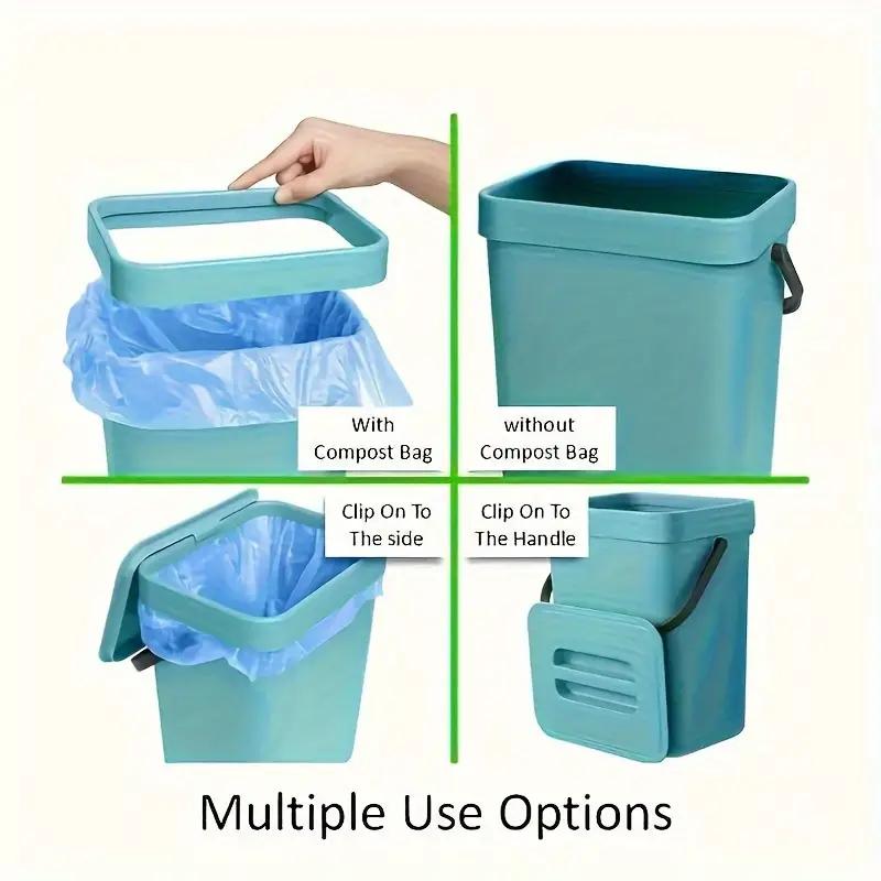 Space-Saving Quiet-Close Trash Can - 3/5L, Eco-Friendly Sealed Bin for Kitchen & Office, No Electricity Needed