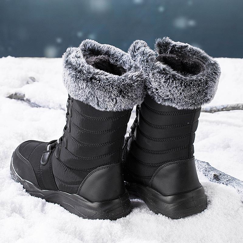 Schneestiefel, hohe Stiefel, einfache Baumwollstiefel, große wasserdichte und warme Damenstiefel