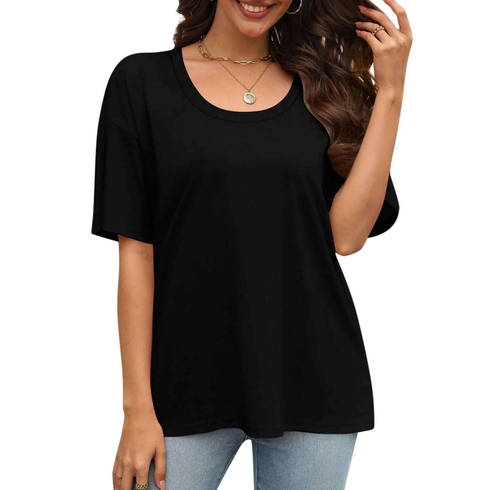 

Модные Цветные Футболки Для Женщин Летние Топы С Коротким Рукавом Свободная Блузка С Круглым Вырезом Топы XXXL