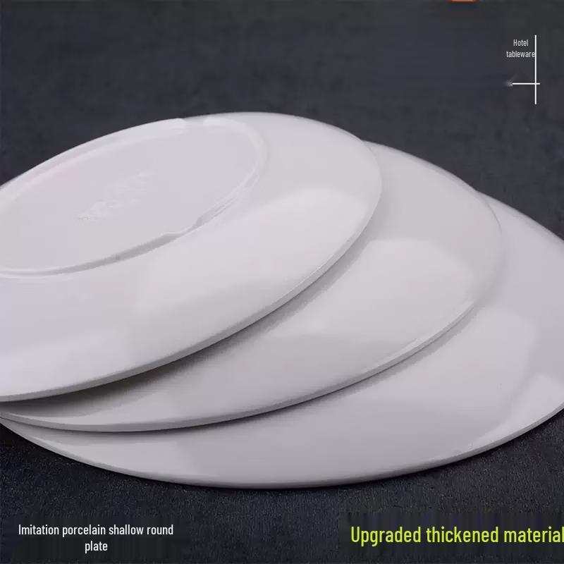 Durable White Melamine Round Dinner Plate