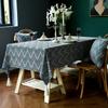 Jacquard-Tischdecke mit Fransen, ländliche Esstischdecke, einfarbige Kaffeetischdecke
