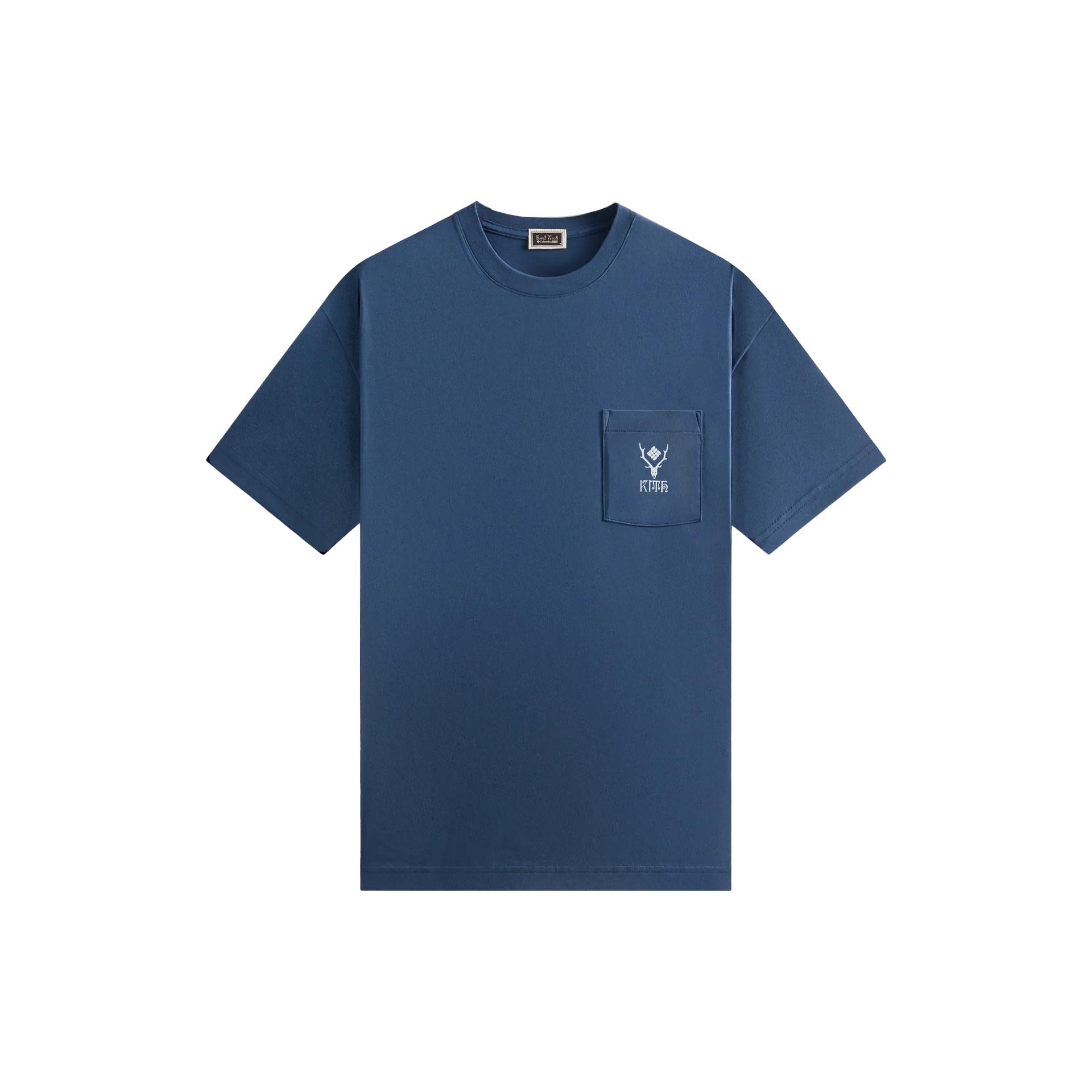 

Kith X Columbia South2 West8 Модная универсальная футболка с коротким рукавом и круглым вырезом Мужские футболки Синяя KHM033337-5055 L