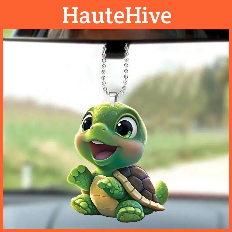 Playful Acrylic Turtle Car Hanging Decoration Cheerfully Crafted For Unique Interior Charm