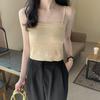 Sweet and spicy top, suspenders, niche beauty back vest, women's outer wear, slim-fitting backing, knitted French clothes inside, summer tide