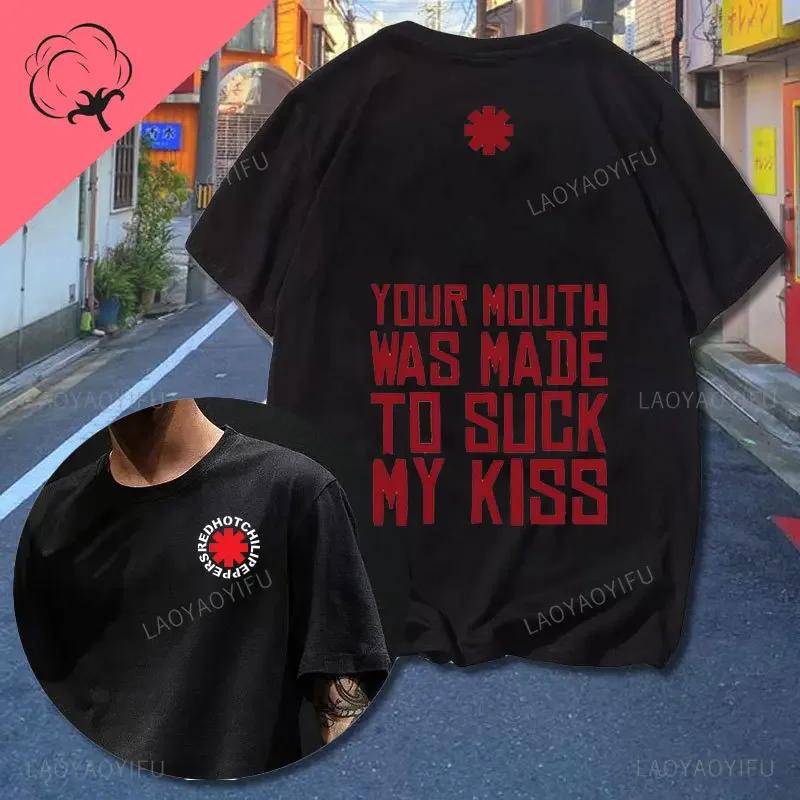 Camiseta para Hombre Red Hot Chili Peppers Estampada Camisetas de Algodón de Dibujos Animados para Hombre Moda de Verano Camisetas de Manga Corta Camiseta Hipster Harajuku