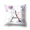 Polyester Pillowcase Home Watercolor Flower Print Pillowcase 26 English Letters Bedside Cushion Cover