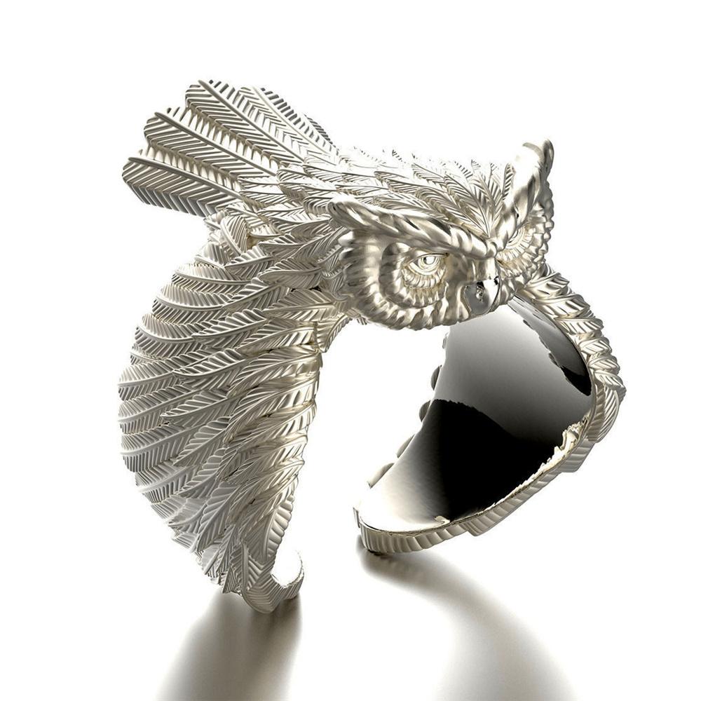 Anello da Dito Animale Civetta Femmina Carino Anello Nuziale Colore Oro Vintage Gioielli da Sposa Per Donne