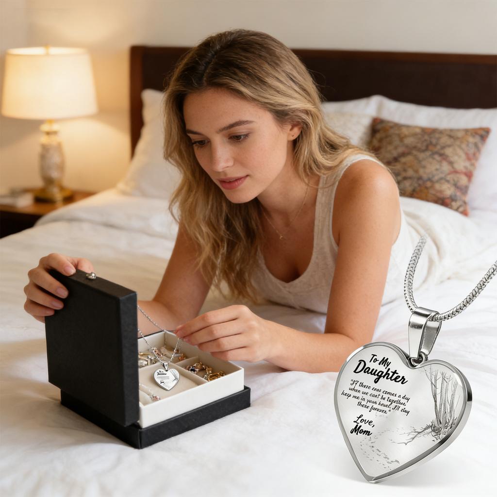 Women Heart Necklace Unique Gift Party To My Daughter Love Mom Heart Necklace