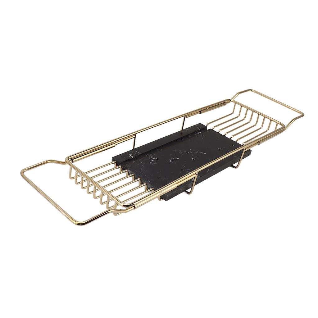 Metal Marble Bathtub Rack Anti Slip Space Saving Multi Functional Expandable Bathtub Tray House Warming Gift