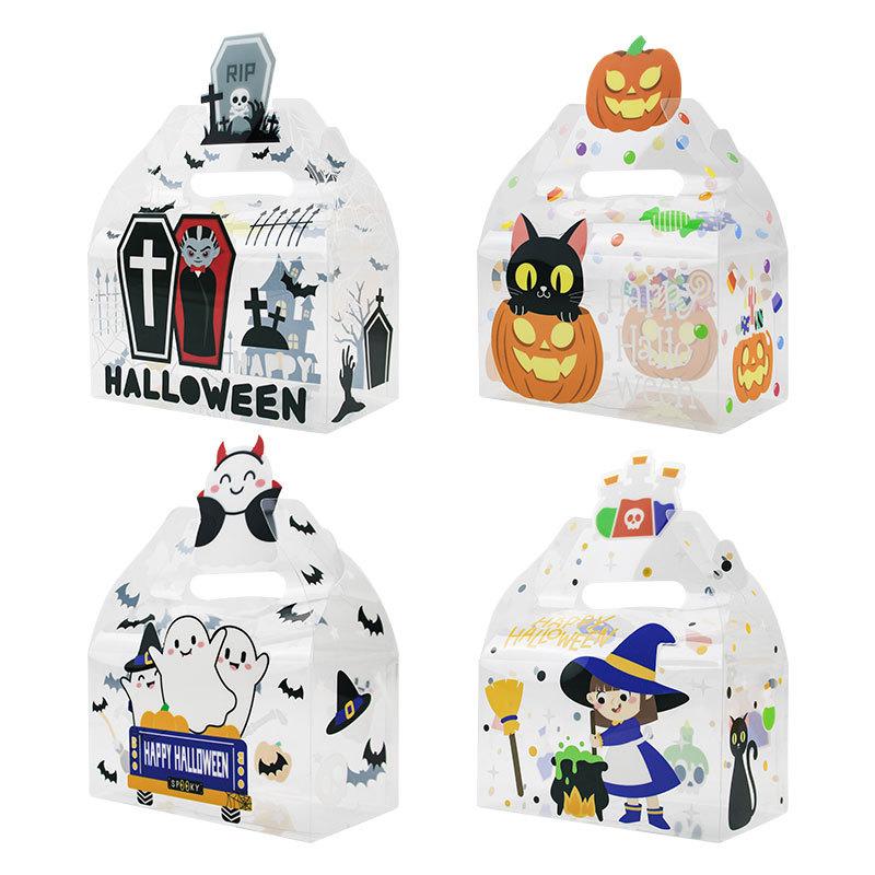 Halloween Theme Carrying Box Pvc Transparent Carrying Box Halloween Candy Box Gift Packaging Candy Box