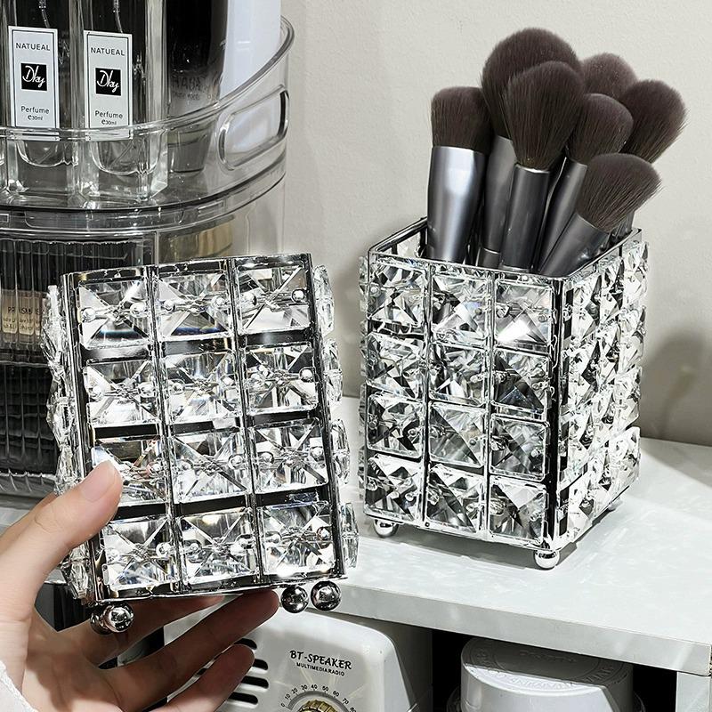 Luxury Makeup Brush & Pen Holder | High-Capacity Storage Tube for Dressing Table