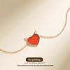 Women's Heart Antler Red Agate Bracelet - 925 Silver, Fresh Christmas Birthday Gift